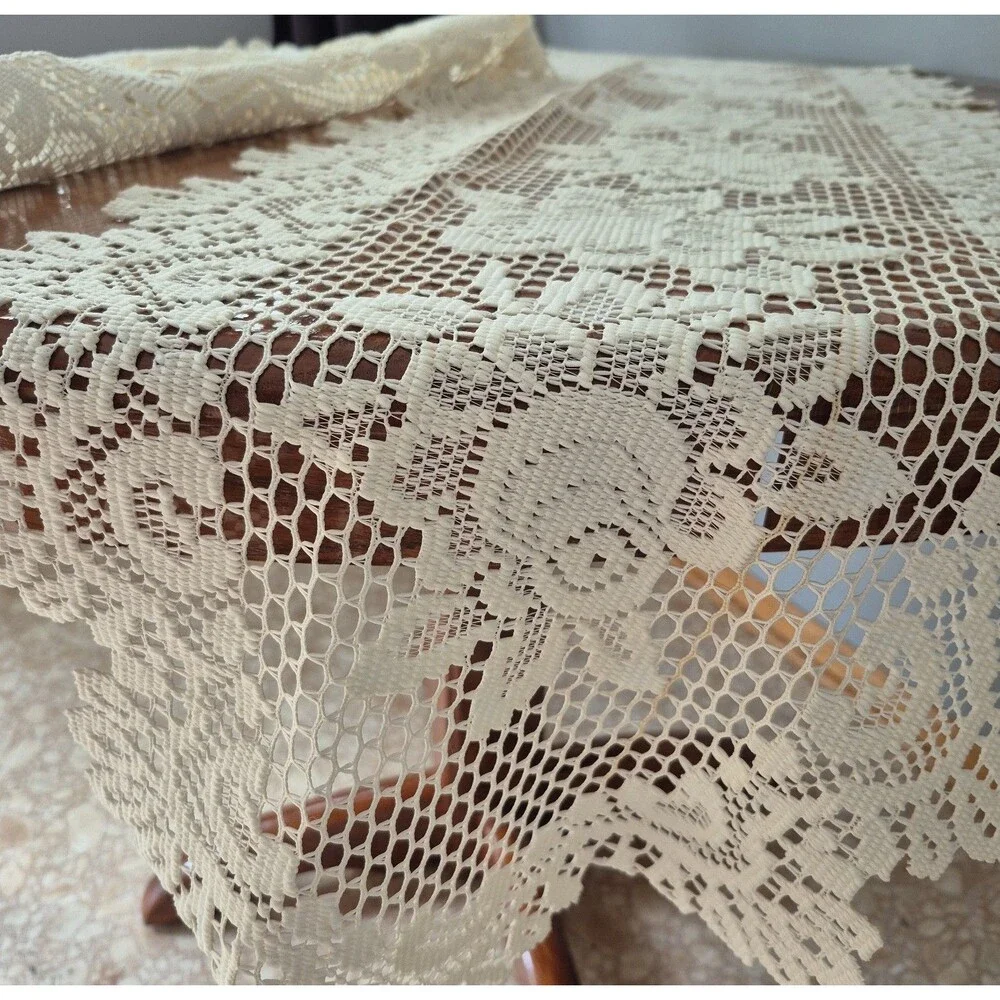 Lot of 9 Vintage Cottagecore White Cream Floral Lace Table Runners or Doilies